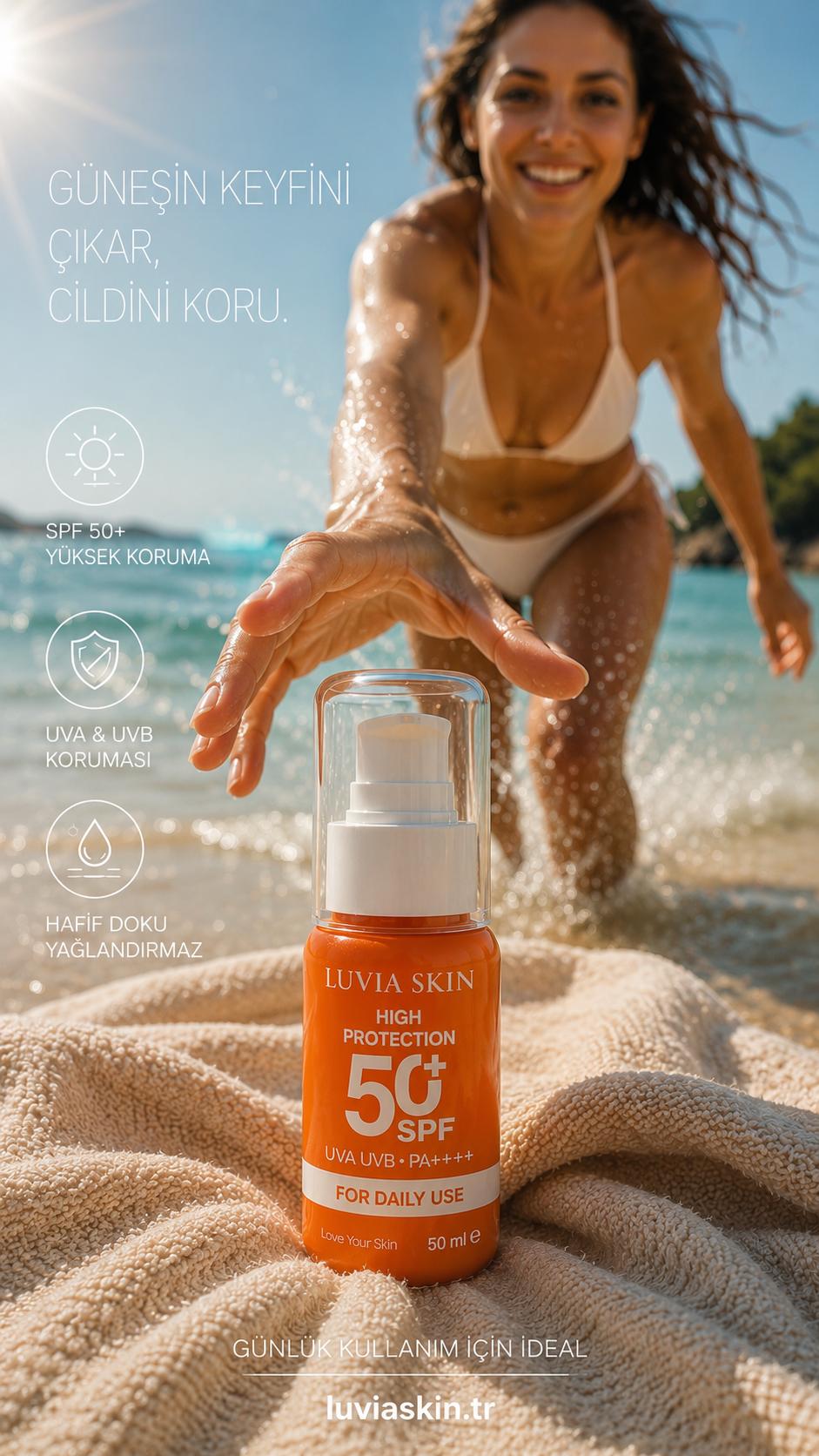 Luvia Skın SPF 50+ Leke Karşıtı Güneş Kremi 50 ml
