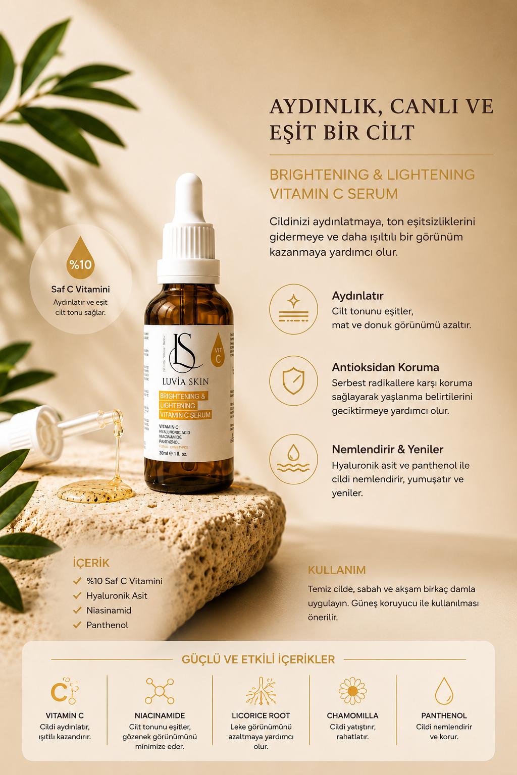 Luvia Skın Leke Karşıtı C Vitamini Serumu 30 ml